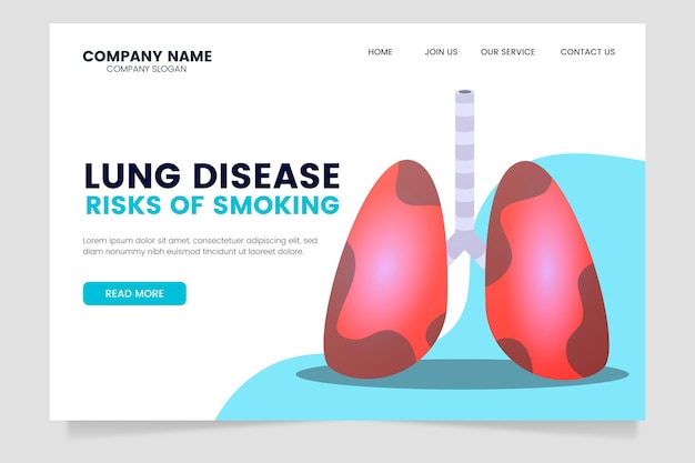 Free vector danger of smoking - landing page