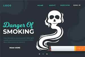 Free vector danger of smoking - landing page