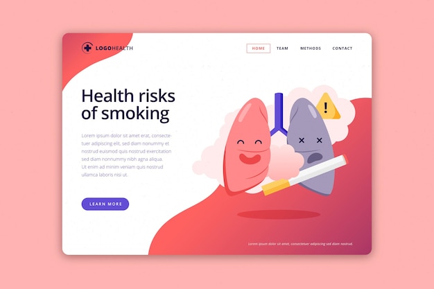 Danger of smoking - landing page