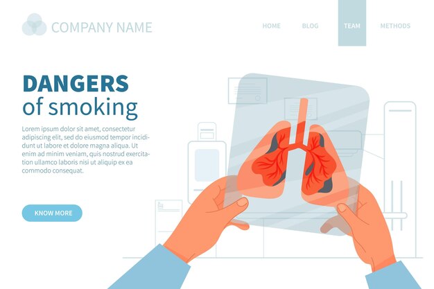 Danger of smoking - landing page