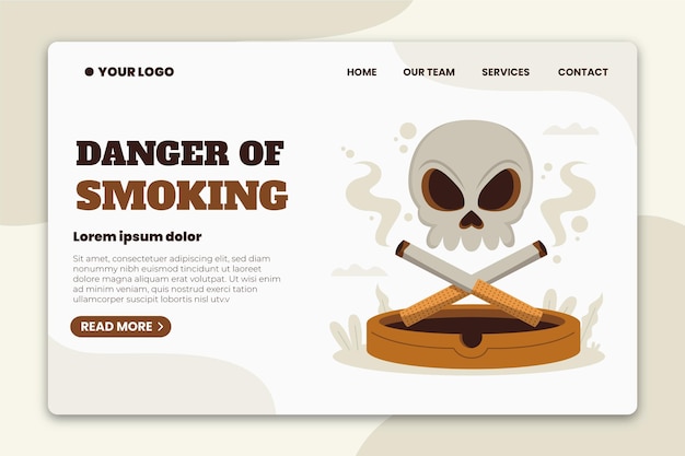 Danger of smoking - landing page