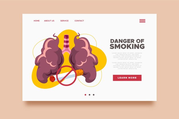 Danger of smoking - landing page