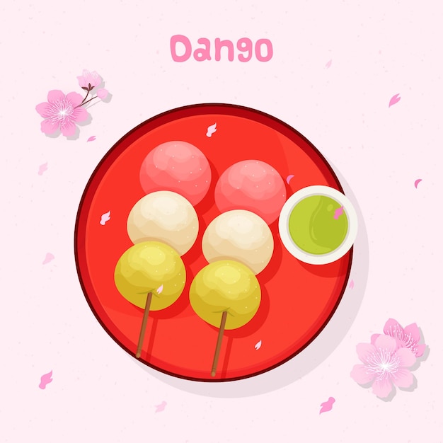 Free vector dango japan food dish