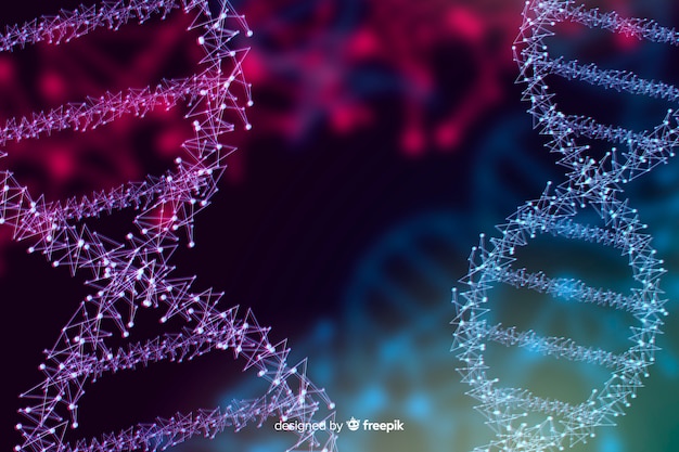 暗い抽象的なDNA構造の背景