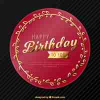 Free vector dark background with birthday sticker