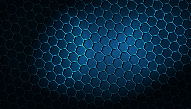 dark background with blue hexagonal pattern