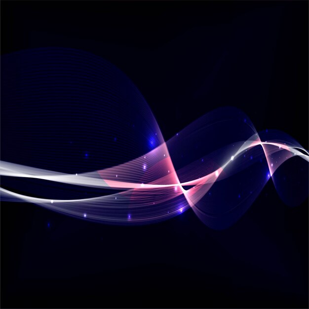 Dark background with glowing wavy shapes