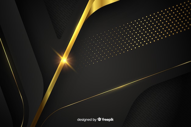 Dark background with golden abstract shapes