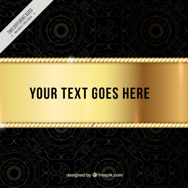 Free vector dark background with a golden band