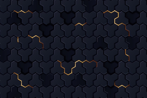 Бесплатное векторное изображение Темный фон с золотыми элементами