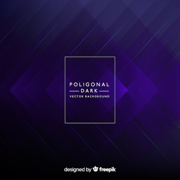 Free vector dark background with polygonal shapes