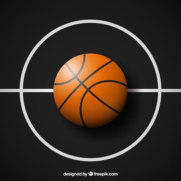 無料ベクター ダークバスケットボールのボールの背景