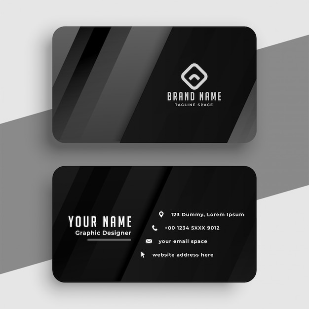 Темно-черный шаблон дизайна визитной карточки компании