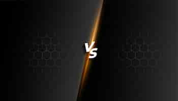 Free vector dark black duel contest versus vs banner with shiny light effect