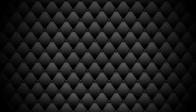 Free vector dark black quilted sofa pattern background in premium fabric