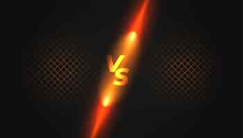 Free vector dark black versus vs competition banner for rival battle