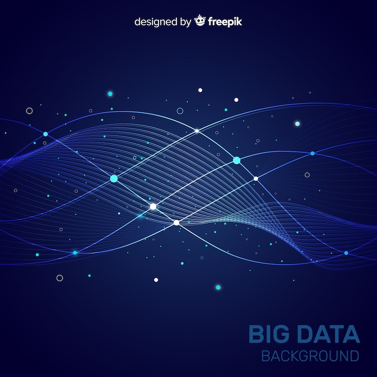 Free Vector dark blue abstract and creative big data background