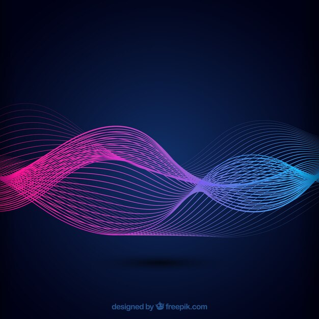 Dark blue background with wavy forms in two colors