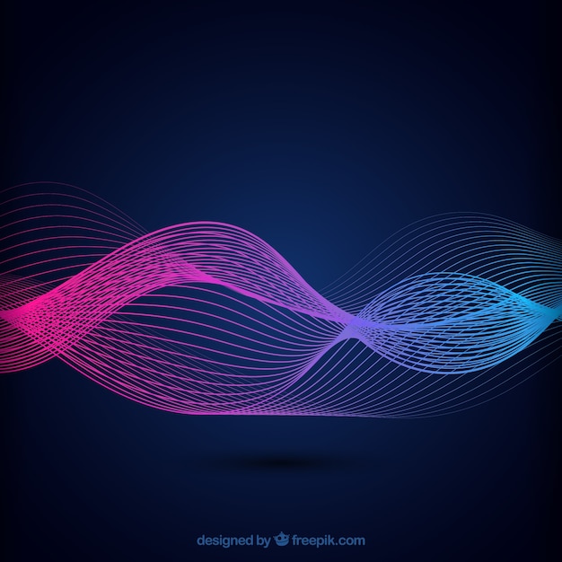 Dark blue background with wavy forms in two colors