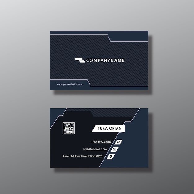 Free vector dark blue business card design