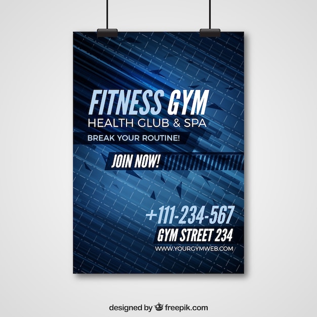 Free vector dark blue gym cover template