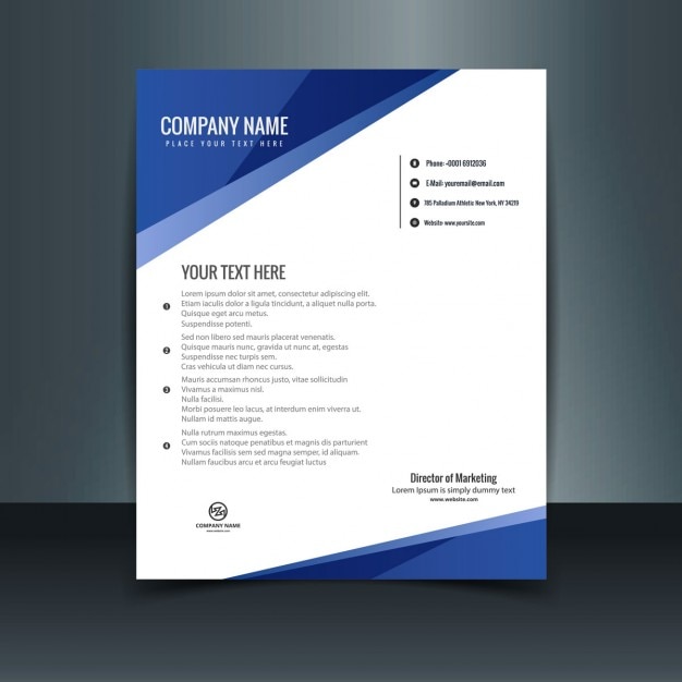 Free vector dark blue modern letterhead