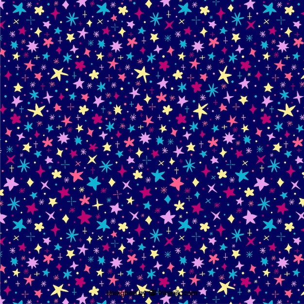 화려한 별과 진한 파란색 패턴