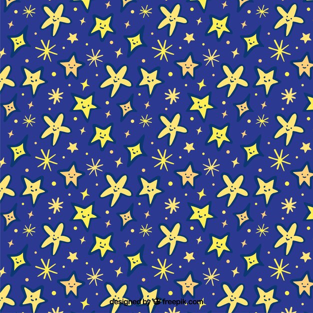 별과 진한 파란색 패턴