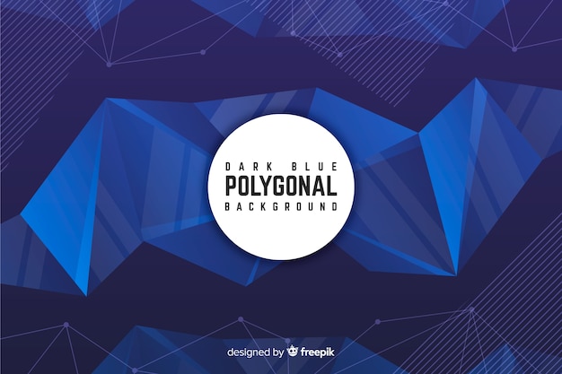 Free vector dark blue polygonal background