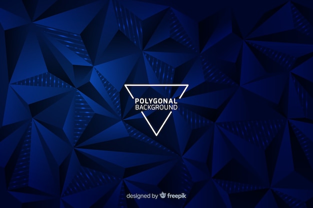 Free vector dark blue polygonal background