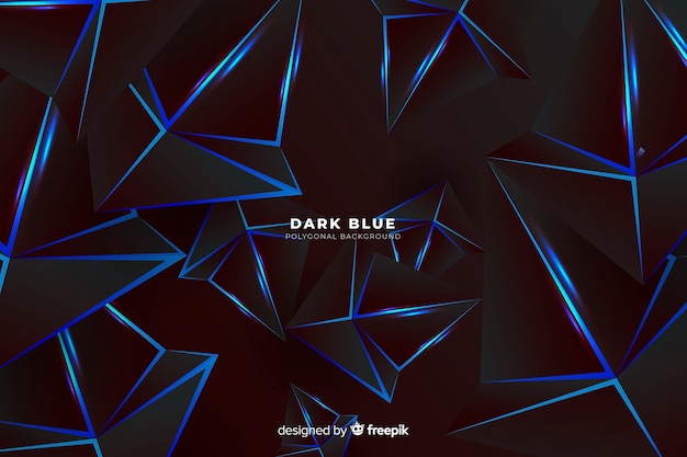 Бесплатное векторное изображение Темно-синий фон многоугольной