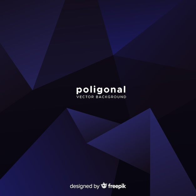 Free vector dark blue polygonal background