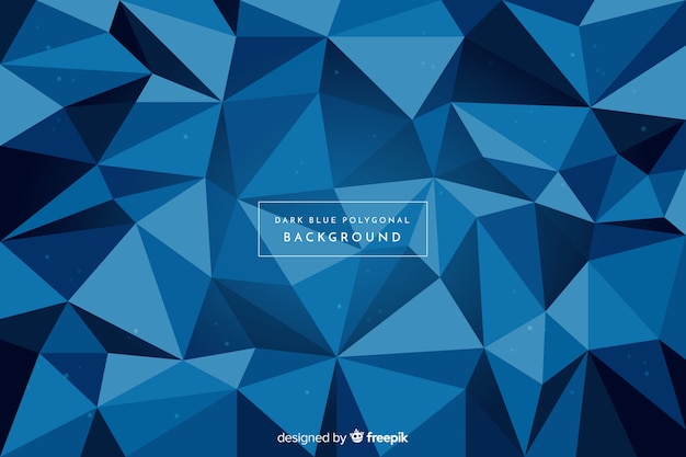 Free vector dark blue polygonal background