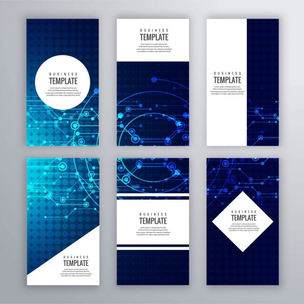 Free vector dark blue technological stationery