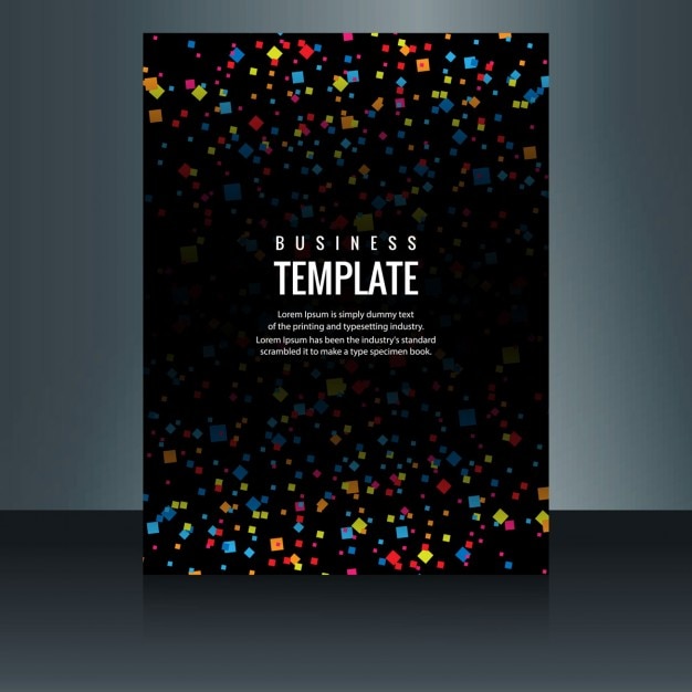 Free vector dark booklet with confetti