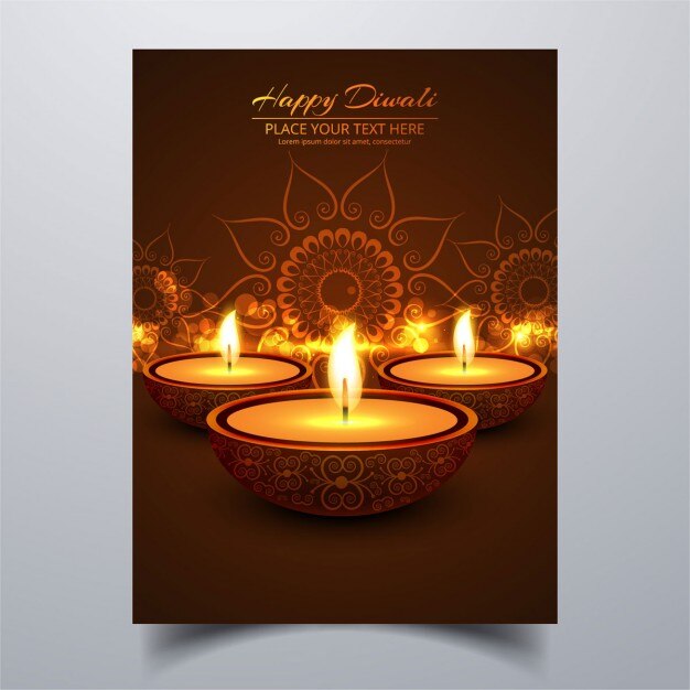 Dark booklet with lights for diwali