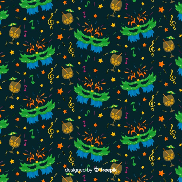 Dark brazilian carnival pattern