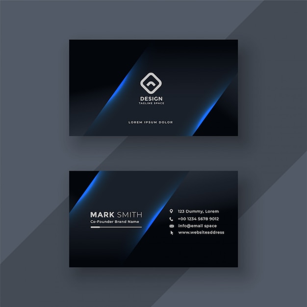 Free vector dark business card template design