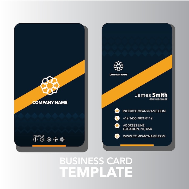 Dark business card template