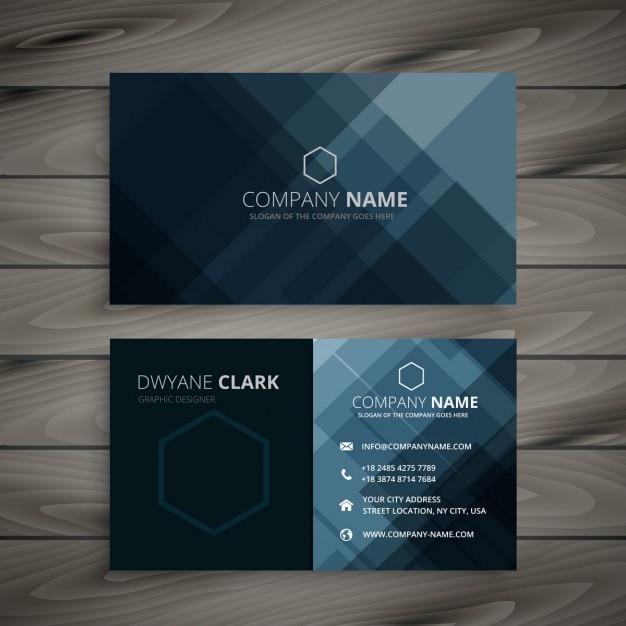 Dark business card with lines