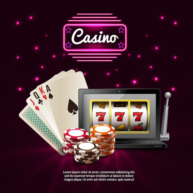 Free vector dark casino realistic composition