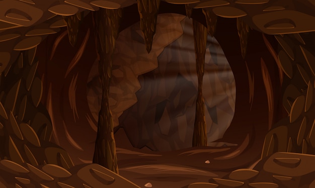 暗い洞窟の風景