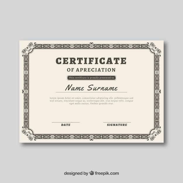 Dark certificate template