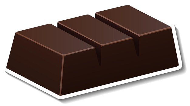 Dark chocolate bar isolated