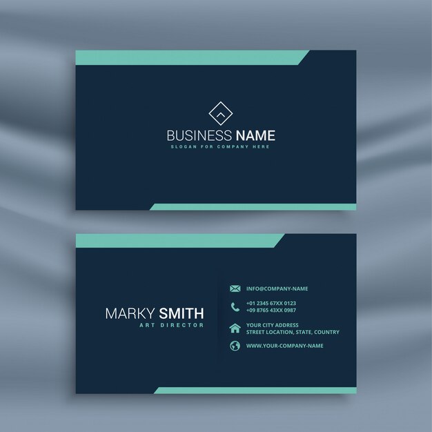 Dark clean business card template