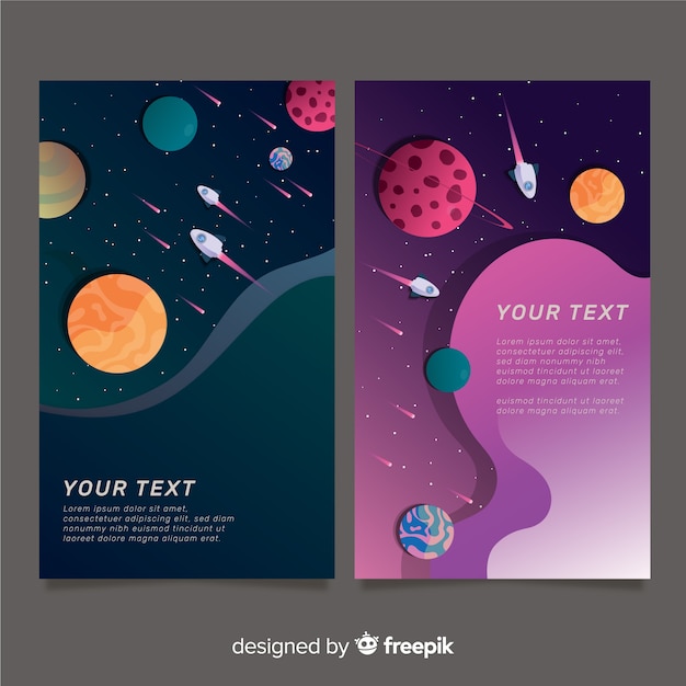 Free vector dark cut out galaxy banner template