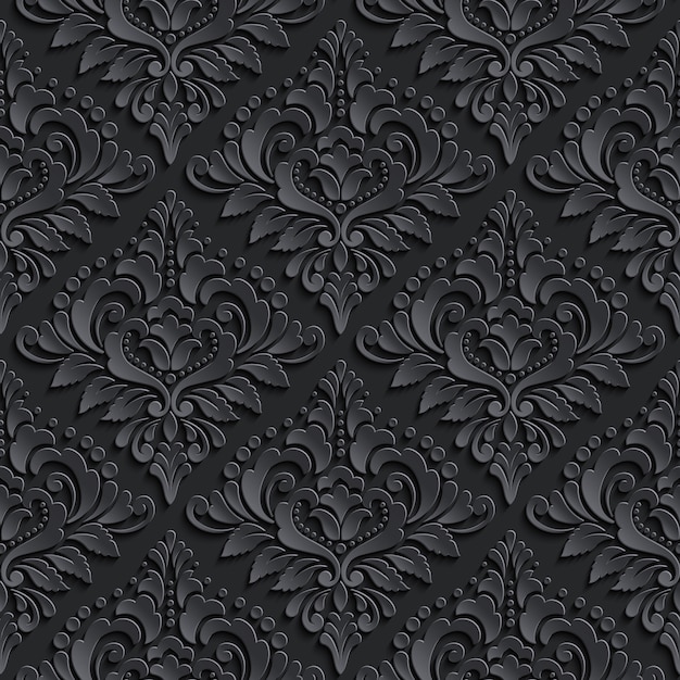 dark damask seamless pattern background. Elegant luxury texture for wallpapers