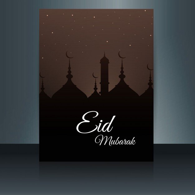 Free vector dark eid mubarak flyer