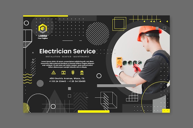 Free vector dark electrician banner template