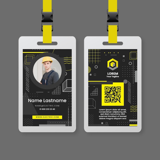 Dark electrician id card template